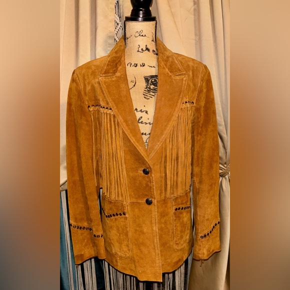 🌵CRIPPLE CREEK🌵WHISKEY FRINGE SUEDED LEATHER JACKET🌵 - Picture 3 of 12